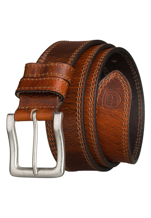 Skórzany pasek męski w jasnobrązowym kolorze z klasyczną klamrą Peterson PTN LTO-5-TAN. Kolor: brązowy. Materiał: skóra. Styl: klasyczny