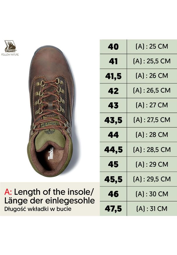 Buty męskie trekkingowe Timberland Euro Hiker Leather Md Brown. Kolor: brązowy, zielony, wielokolorowy. Sport: turystyka piesza