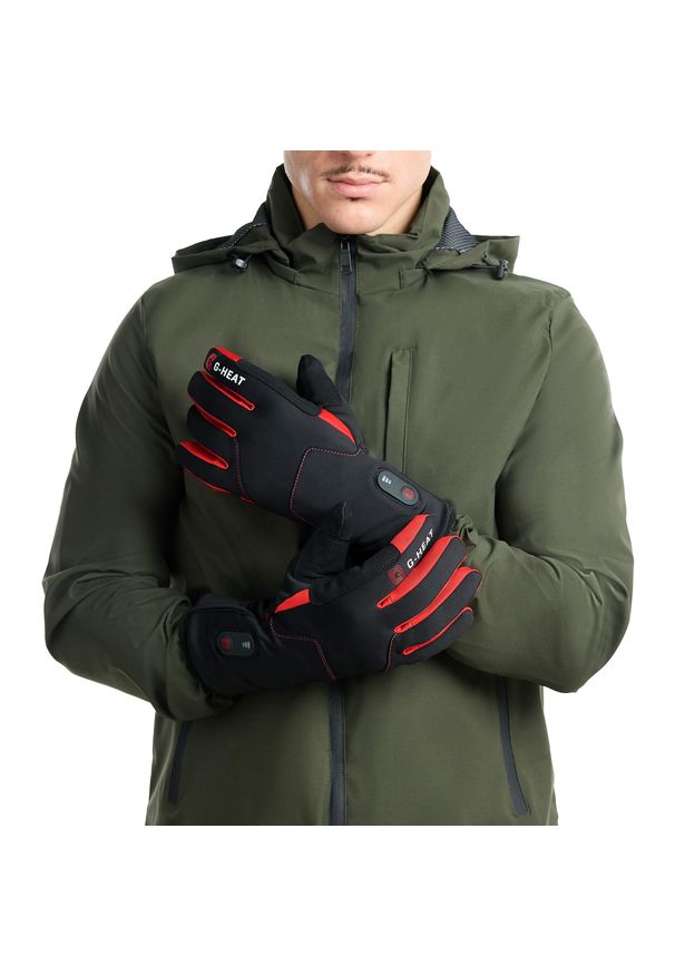 G-HEAT - Ogrzewane Rękawice Rowerowe dla Dorosłych - ACTIVE. Kolor: czerwony, wielokolorowy, czarny. Materiał: poliester, elastan. Sport: kolarstwo