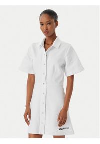 Karl Lagerfeld Jeans Sukienka jeansowa B2W13056 Biały Regular Fit. Kolor: biały. Materiał: bawełna #1