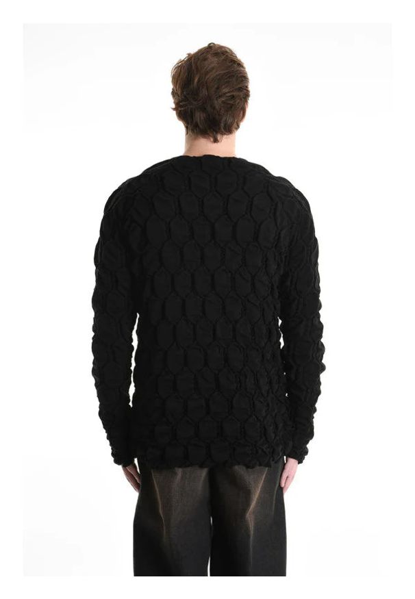 La Haine Inside Us Sweter | 3M M1156 | Mężczyzna | Czarny. Okazja: na co dzień. Kolor: czarny. Materiał: poliester, akryl, elastan. Styl: casual