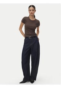 Vero Moda T-Shirt Chloe 10306894 Brązowy Tight Fit. Kolor: brązowy. Materiał: bawełna #2