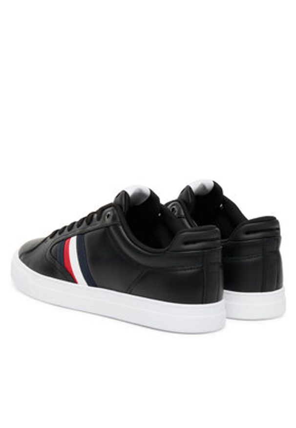 TOMMY HILFIGER - Tommy Hilfiger Sneakersy Icon Court Stripes FM0FM05628 Czarny. Kolor: czarny. Materiał: skóra