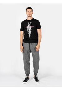 Les Hommes T-Shirt "Skeleton" | LBT1025700P | Mężczyzna | Czarny. Okazja: na co dzień. Kolor: czarny. Materiał: bawełna, elastan. Wzór: nadruk. Styl: casual