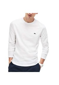 Koszulka Lacoste TH6712-001 - białe. Kolor: biały. Materiał: bawełna. Długość rękawa: długi rękaw. Długość: długie. Sezon: zima, wiosna