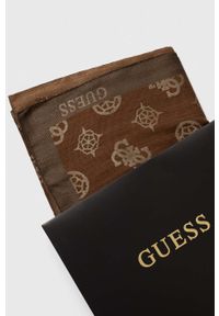 Guess chusta z domieszką wełny kolor brązowy wzorzysta. Kolor: brązowy. Materiał: wełna #2