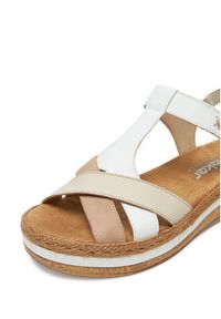 Rieker Sandały V0919-80 Biały. Kolor: biały. Materiał: materiał #5