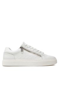 Calvin Klein Sneakersy Low Top Lace Up W/ Zip Mono HM0HM01496 Biały. Kolor: biały