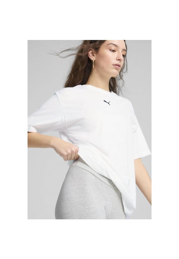 Puma - Legginsy damskie z logo No. 1 ESS PUMA Light Gray Heather. Kolor: czarny, szary, wielokolorowy. Materiał: jersey, materiał. Sport: fitness