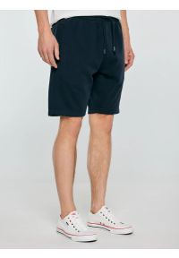 Big-Star - Szorty męskie dresowe granatowe Luiss 403. Kolor: niebieski. Materiał: dresówka. Wzór: haft, ze splotem. Styl: sportowy #3