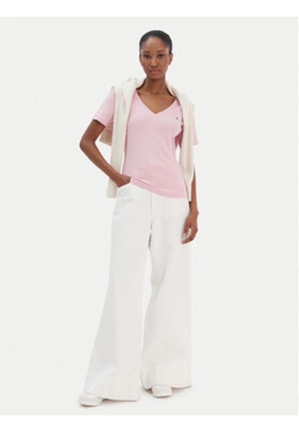 TOMMY HILFIGER - Tommy Hilfiger T-Shirt New Cody WW0WW40584 Różowy Slim Fit. Kolor: różowy. Materiał: bawełna