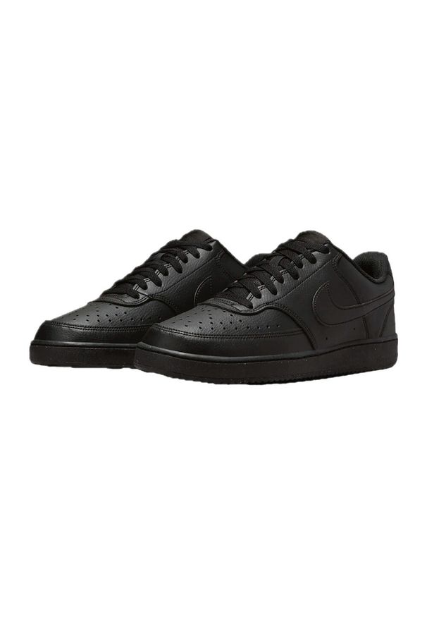 Nike - Męskie Buty Sportowe Court Vision Ze Skóry Syntetycznej. Kolor: czarny. Materiał: syntetyk, skóra. Sezon: zima. Styl: sportowy