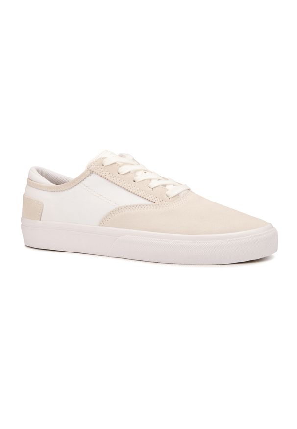 OXELO - Buty niskie na deskorolkę Oxelo Vulca 500 II. Kolor: biały. Materiał: poliester, kauczuk, skóra, włókno. Sport: skateboard