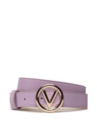 VALENTINO - Pasek Damski Valentino Round VCS3N356GN Lilla/Oro. Kolor: fioletowy. Materiał: skóra #1