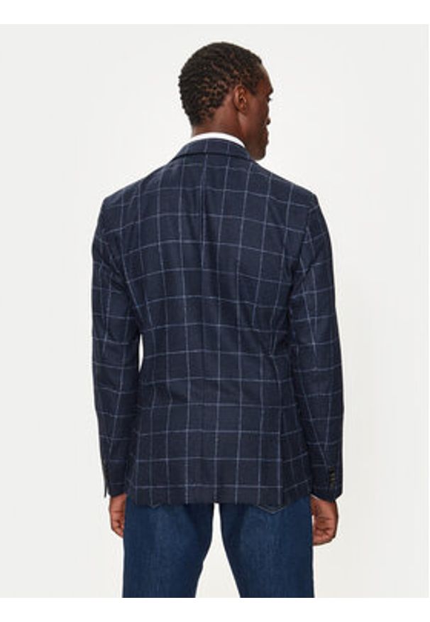 BOSS - Boss Marynarka H-Hutson 50527998 Granatowy Slim Fit. Kolor: niebieski. Materiał: bawełna