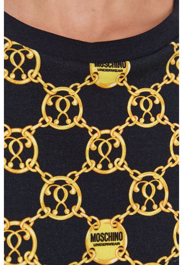 Moschino Underwear - T-shirt piżamowy. Kolor: złoty. Materiał: dzianina. Długość: krótkie