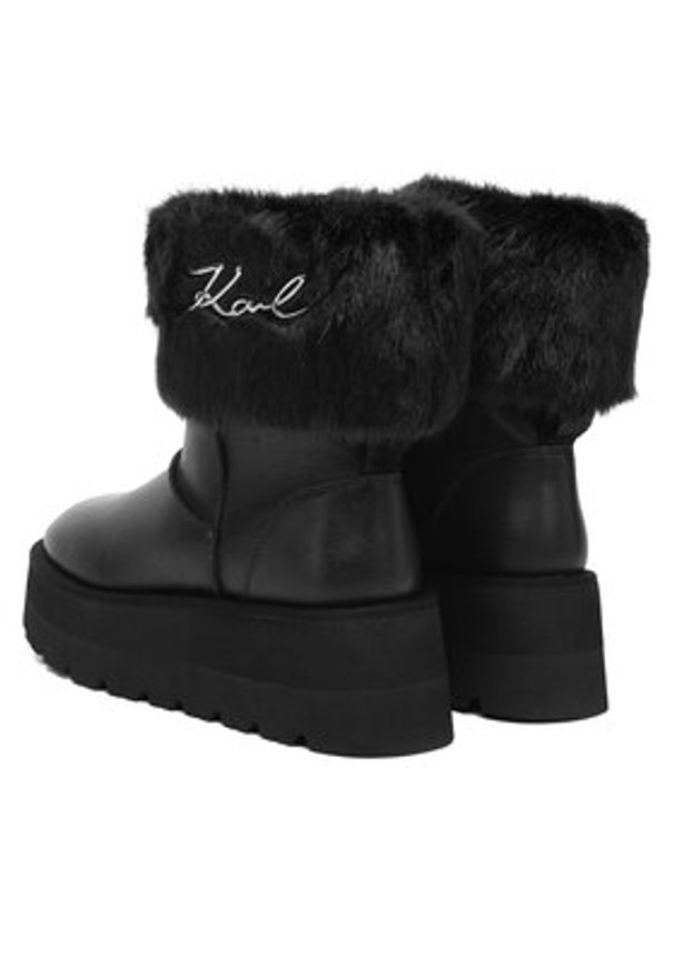 Karl Lagerfeld - KARL LAGERFELD Śniegowce KL48655 Czarny. Kolor: czarny. Materiał: skóra