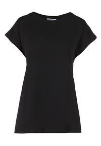 Born2be - Czarny T-shirt Astrissis. Kolekcja: plus size. Kolor: czarny. Materiał: elastan, bawełna. Wzór: aplikacja #5