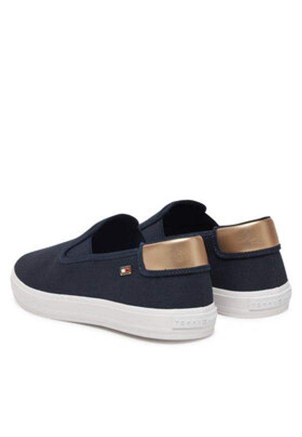 TOMMY HILFIGER - Tommy Hilfiger Tenisówki Vulc Canvas Slip-On Sneaker FW0FW08645 Granatowy. Zapięcie: bez zapięcia. Kolor: niebieski. Materiał: materiał