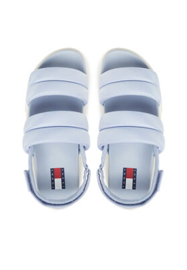 Tommy Jeans Sandały Tjw Flatform Sandal EN0EN02802 Błękitny. Kolor: niebieski. Materiał: materiał