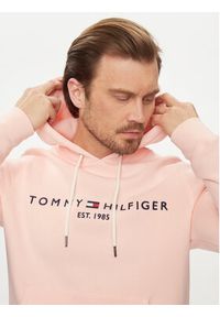 TOMMY HILFIGER - Tommy Hilfiger Bluza Logo MW0MW11599 Różowy Regular Fit. Kolor: różowy. Materiał: syntetyk, bawełna #2