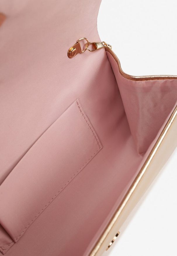 Renee - Szampańska Metaliczna Torebka Kopertówka z Odpinanym Łańcuszkiem Flonne. Kolor: złoty. Rodzaj torebki: na ramię