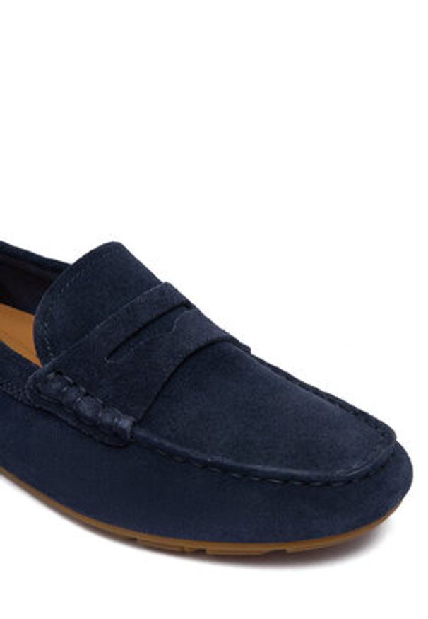 TOMMY HILFIGER - Tommy Hilfiger Mokasyny Flag Soft Suede Driver Loafer FW0FW08558 Granatowy. Kolor: niebieski. Materiał: skóra, zamsz
