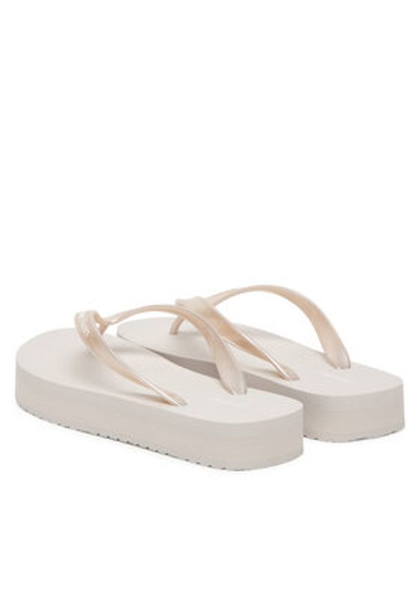 Calvin Klein Japonki Flatform Flip Flop Met Tpu HW0HW03120 Srebrny. Kolor: srebrny. Materiał: syntetyk