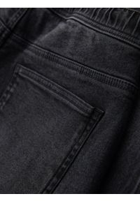 Ombre Clothing - Męskie szorty z gumką w pasie i efektem sprania – czarne V4 OM-SRDS-0192 - XXL. Okazja: na co dzień. Kolor: czarny. Materiał: skóra, denim, elastan, bawełna, materiał. Sezon: lato. Styl: elegancki, casual #8
