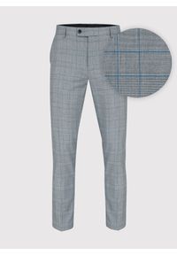 Pako Lorente - PAKO LORENTE – Szare spodnie garniturowe w niebieską kratę. Kolor: szary, niebieski, wielokolorowy. Materiał: poliester, wiskoza, elastan #2
