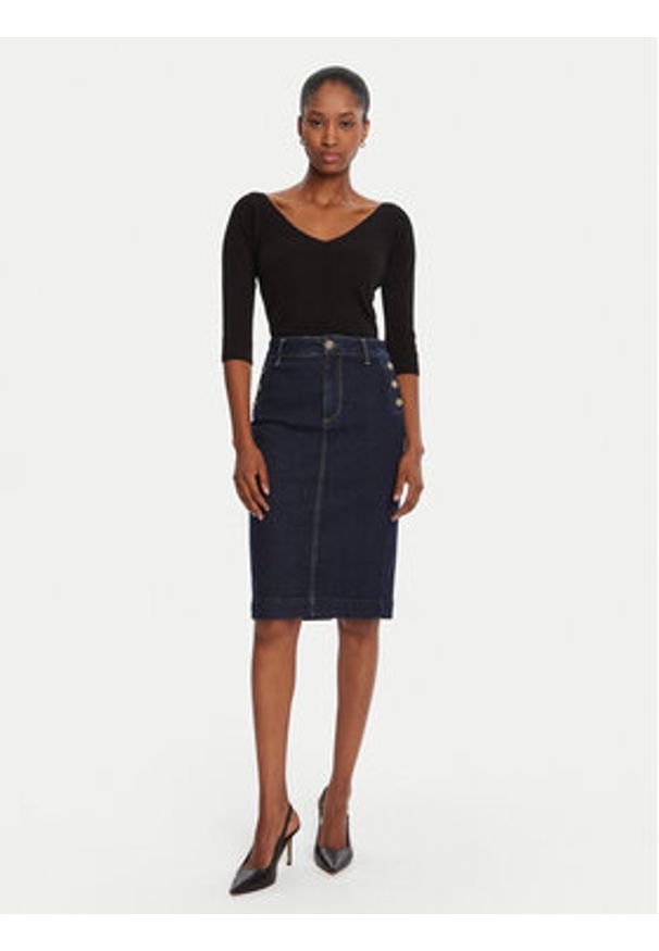 Liu Jo Spódnica jeansowa UF5092 D0264 Granatowy Regular Fit. Kolor: niebieski. Materiał: bawełna