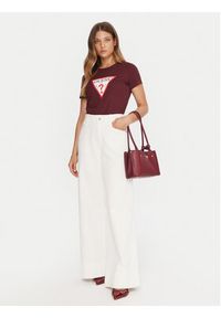 Guess T-Shirt W1YI1B I3Z14 Bordowy Regular Fit. Kolor: czerwony. Materiał: bawełna #5
