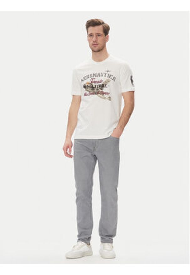 Aeronautica Militare T-Shirt 251TS2406J641 Biały Regular Fit. Kolor: biały. Materiał: bawełna