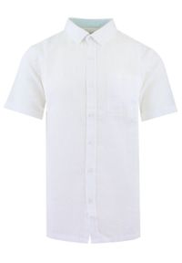 Weekendowa Koszula Męska z Kory Bawełnianej - Brave Soul - Biała. Kolor: biały. Materiał: bawełna. Styl: sportowy #1