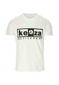 Koszulka sportowa męska KEEZA bawełniana. Kolor: biały. Materiał: bawełna. Sport: piłka nożna
