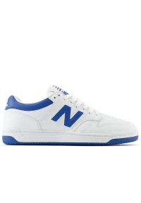 Buty New Balance BB480LBL - białe. Kolor: biały. Materiał: materiał, skóra, syntetyk. Szerokość cholewki: normalna. Sport: koszykówka