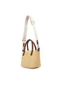 TOMMY HILFIGER - Tommy Hilfiger Torebka Popette Mini Tote Raffia AW0AW18523 Beżowy. Kolor: beżowy #2