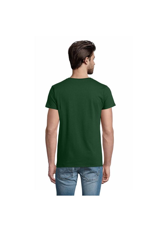 SOL'S - Męska Koszulka Pioneer Z Bawełny Organicznej. Kolor: zielony. Materiał: bawełna. Sport: turystyka piesza