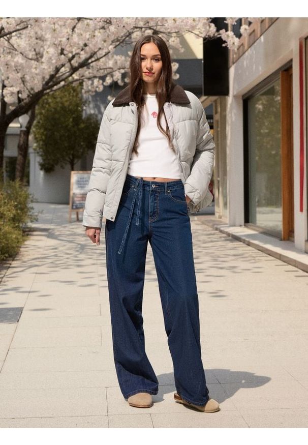 Sinsay - Koszulka z długimi rękawami - kremowy. Kolor: kremowy. Długość rękawa: długi rękaw. Długość: długie