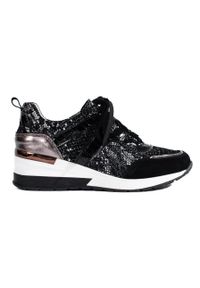 Goodin Skórzane Sneakersy Snake Print czarne. Kolor: czarny. Materiał: skóra. Wzór: nadruk #4