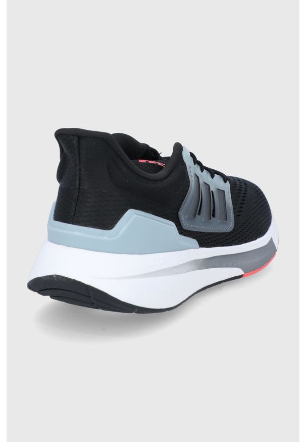 Adidas - adidas buty EQ21 Run kolor czarny. Nosek buta: okrągły. Zapięcie: sznurówki. Kolor: czarny. Materiał: materiał. Sport: bieganie
