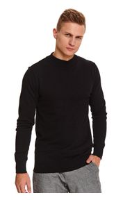 TOP SECRET - Sweter półgolf dopasowany. Kolor: czarny. Materiał: bawełna. Długość: długie. Sezon: zima. Styl: klasyczny, elegancki, sportowy #3