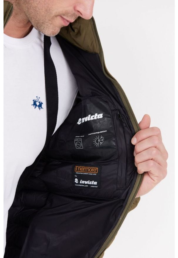 Invicta - INVICTA Zielona kurtka puchowa męska, Rozmiar XL. Kolor: zielony. Materiał: puch