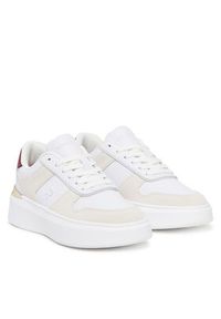 TOMMY HILFIGER - Tommy Hilfiger Sneakersy Fashion Court Mix FW0FW08632 Biały. Kolor: biały. Materiał: skóra #6