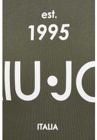 Liu Jo bluza męska kolor zielony z kapturem z nadrukiem. Typ kołnierza: kaptur. Kolor: zielony. Wzór: nadruk #5