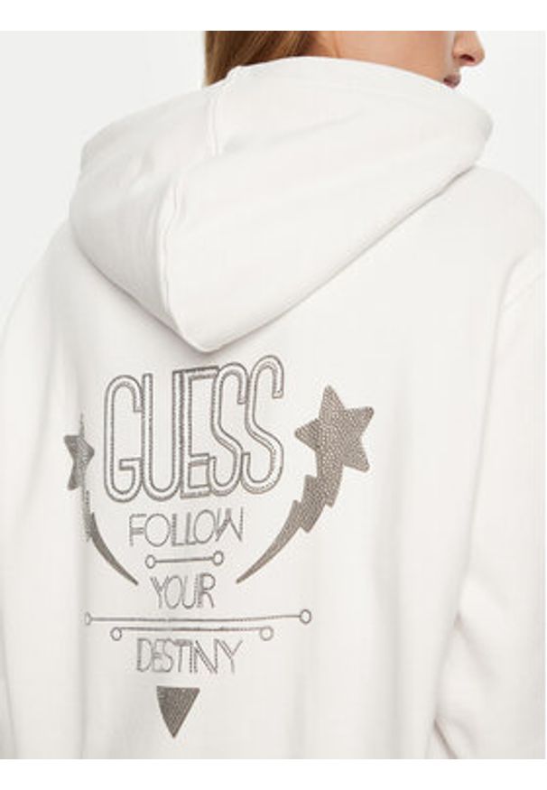 Guess Bluza W5RQ00 KBY51 Biały Regular Fit. Kolor: biały. Materiał: bawełna