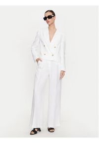 ViCOLO Spodnie materiałowe TB0793 Biały Regular Fit. Kolor: biały. Materiał: len #5