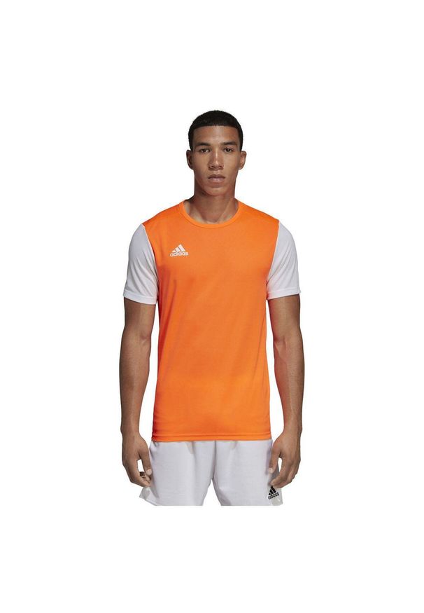 Adidas - Koszulka piłkarska adidas Estro 19 JSY. Kolor: pomarańczowy, biały, czarny, wielokolorowy. Materiał: jersey. Sport: piłka nożna
