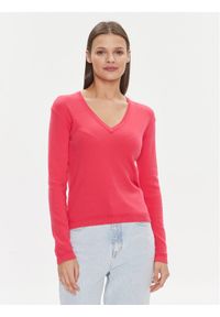 United Colors of Benetton - United Colors Of Benetton Sweter 1091D4625 Różowy Regular Fit. Kolor: różowy. Materiał: bawełna #1