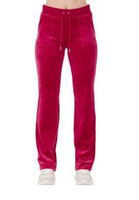 Juicy Couture - JUICY COUTURE Czerwone spodnie dresowe Del Ray Pocketed Pant. Kolor: czerwony. Materiał: dresówka #2